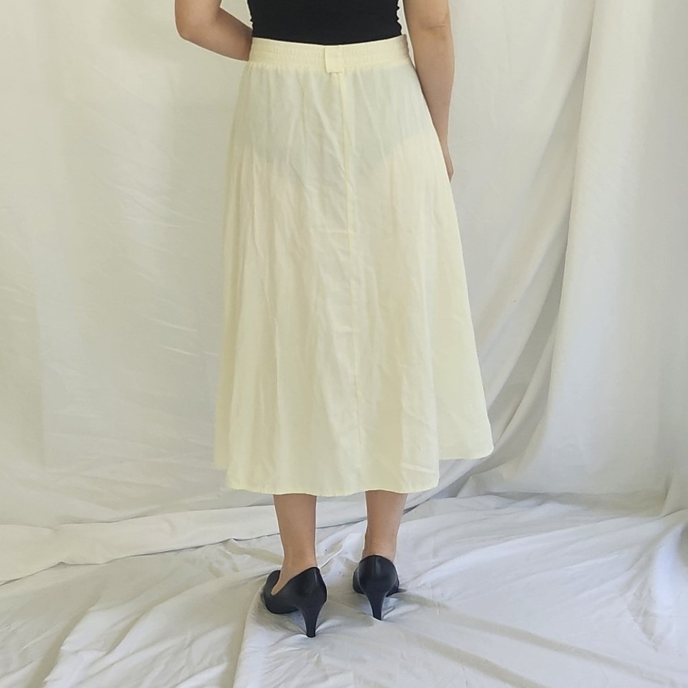 90s Ivory Button Down Skirt - Picture 3 of 5